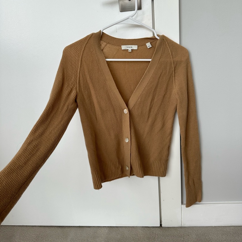 Vince Ribbed Raglan Cardigan - Light Dune - Picture 3 of 5